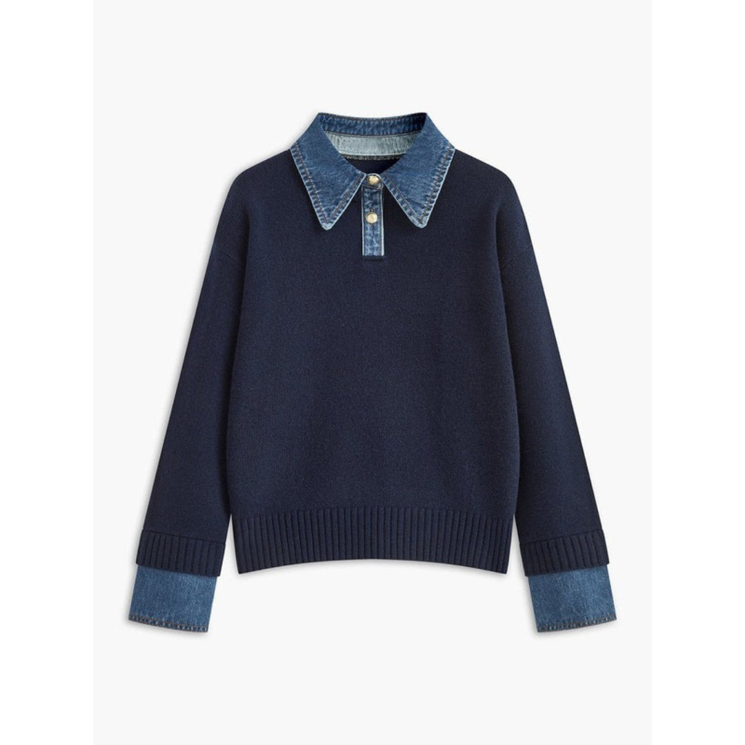 Strickpullover Damen | Hemdkragen & Langarm 1