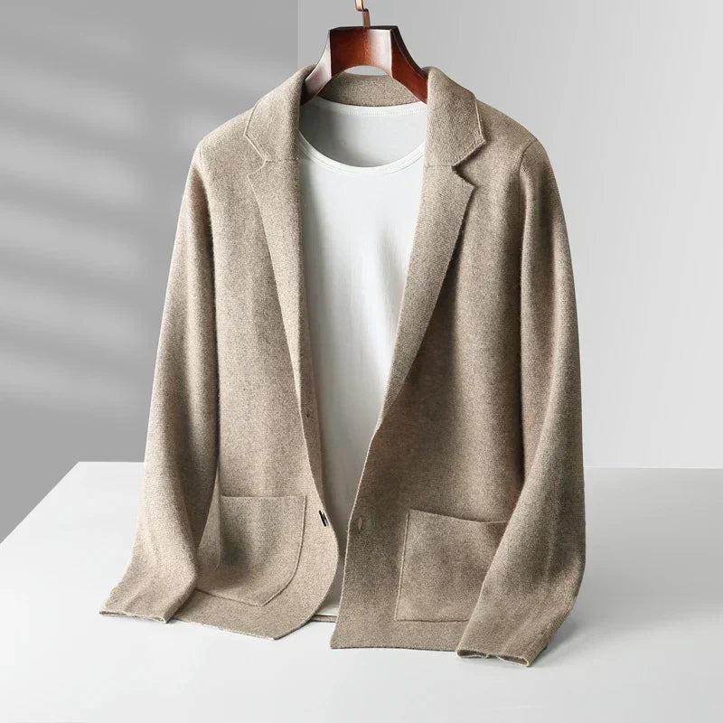 Arvid | Herren Strickblazer Casual Sakko - Brown - Image 3