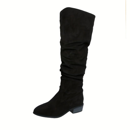Astrid | Damen Overknee Stiefel Schlupfstiefel - Grey - Image 8
