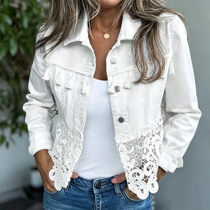 Jacke Damen | Spitzenbesatz & Knopfverschluss 7