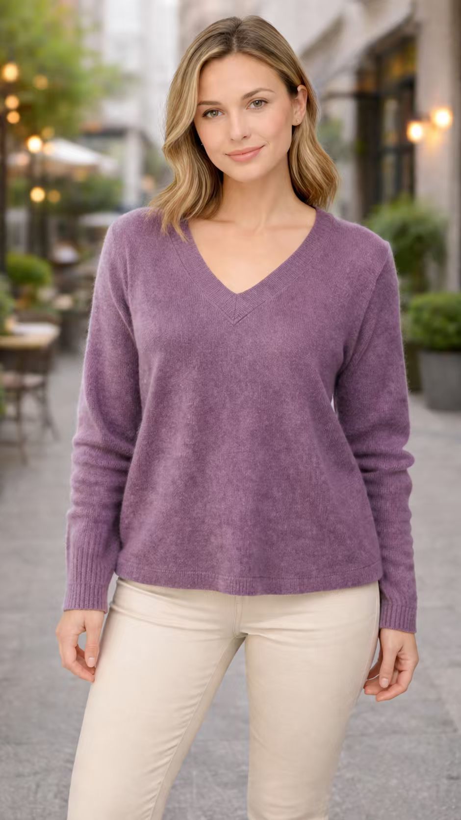 Strickpullover Damen | Vintage V-Ausschnitt & Wärmend 13