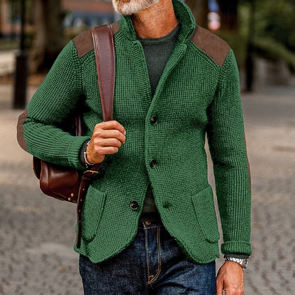 Baldomar | Herren Strickjacke mit Schulterpatches - Navy - Image 10
