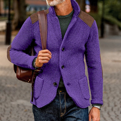 Baldomar | Herren Strickjacke mit Schulterpatches - Navy - Image 8