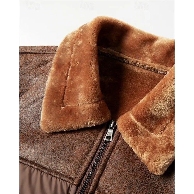 Baldwulf | Herren Steppjacke Gefüttert Winterjacke - Brown - Image 4