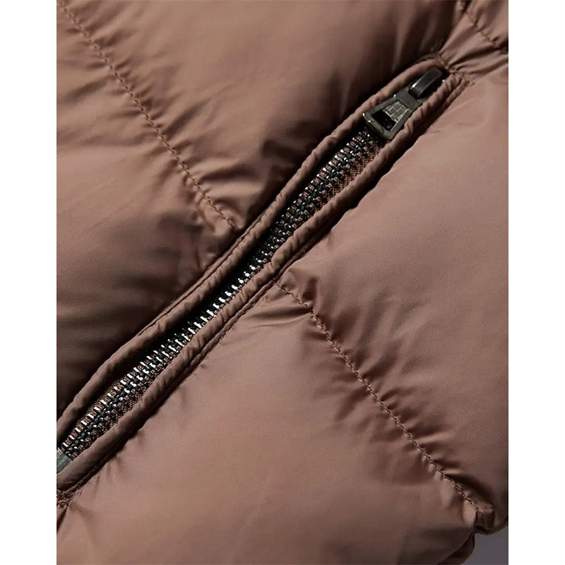 Baldwulf | Herren Steppjacke Gefüttert Winterjacke - Brown - Image 5
