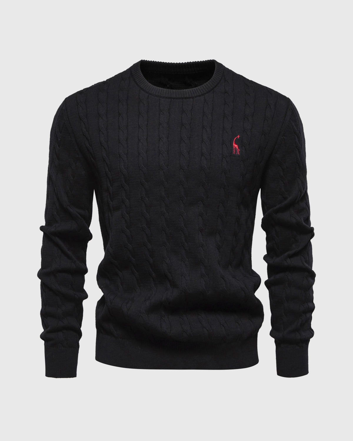 Bastian | Herren Zopfmuster Langarm Strickpullover - Beige - Image 3