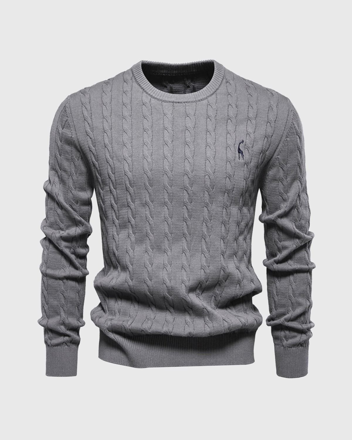 Bastian | Herren Zopfmuster Langarm Strickpullover - Beige - Image 4