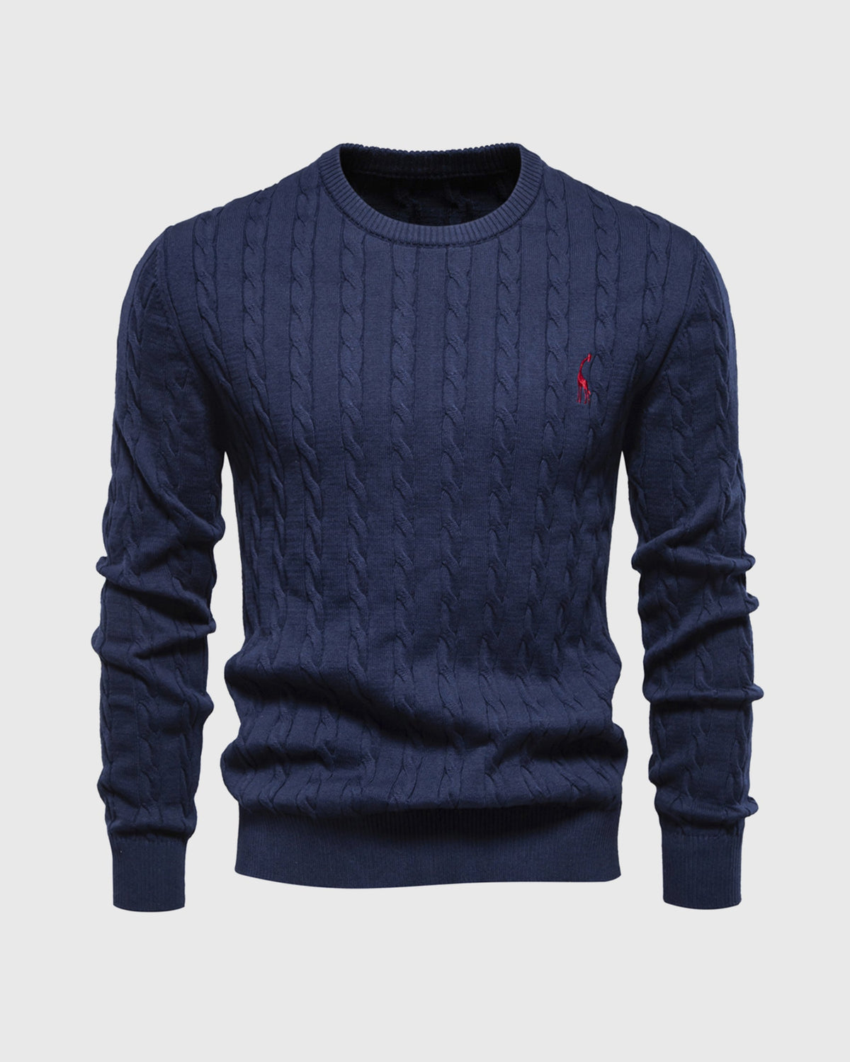 Bastian | Herren Zopfmuster Langarm Strickpullover - Beige - Image 5