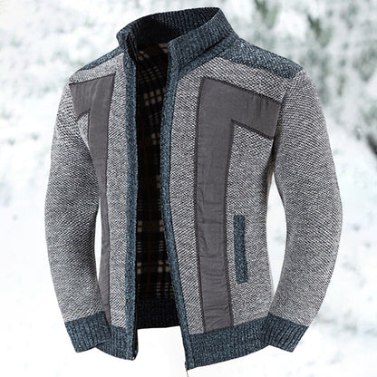 Bertold | Herren Strickjacke Reißverschluss Colorblock - Grey - Image 1