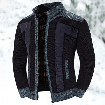 Bertold | Herren Strickjacke Reißverschluss Colorblock - Grey - Image 3