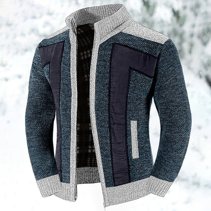 Bertold | Herren Strickjacke Reißverschluss Colorblock - Grey - Image 4
