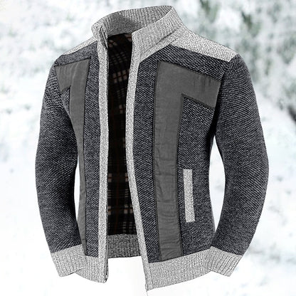 Bertold | Herren Strickjacke Reißverschluss Colorblock - Grey - Image 5