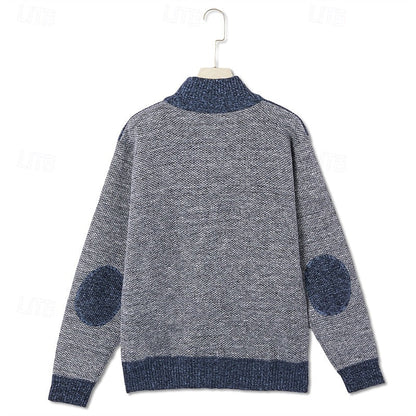 Bertold | Herren Strickjacke Reißverschluss Colorblock - Grey - Image 6
