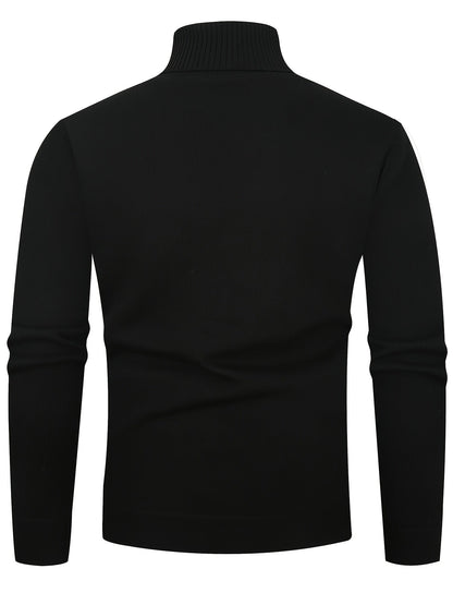 Bertwin | Herren Rollkragenpullover Warm Gefüttert - Black - Image 7