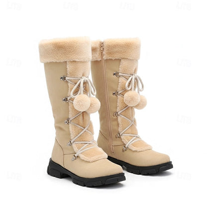 Bregunde | Damen Wasserdichte Winterstiefel Kniehoch - Black - Image 3
