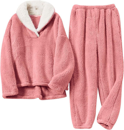 Bregwend | Damen Fleece Hausanzug Zweiteiliges Set - Cream - Image 2