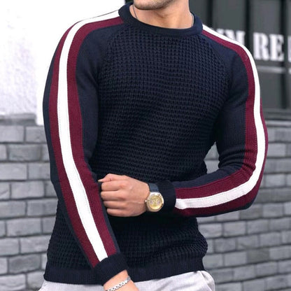 Brenvik | Herren Strickpullover Raglanärmel Kontraststreifen - Image 3