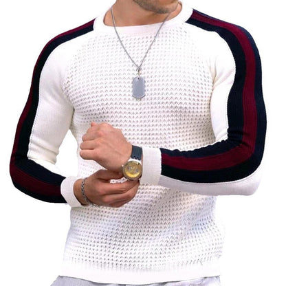 Brenvik | Herren Strickpullover Raglanärmel Kontraststreifen - Image 5