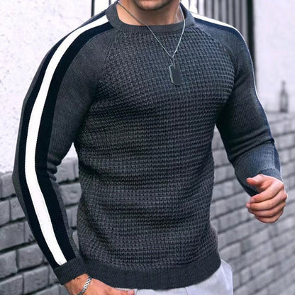 Brenvik | Herren Strickpullover Raglanärmel Kontraststreifen - Image 8