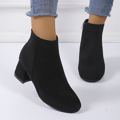Brigitte | Damen Chelsea Ankle Boot mit Blockabsatz - Black - Image 8