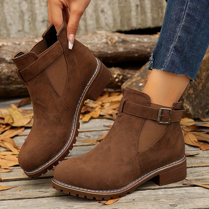 Brigitte | Damen Chelsea Ankle Boot mit Schnalle - Brown - Image 1