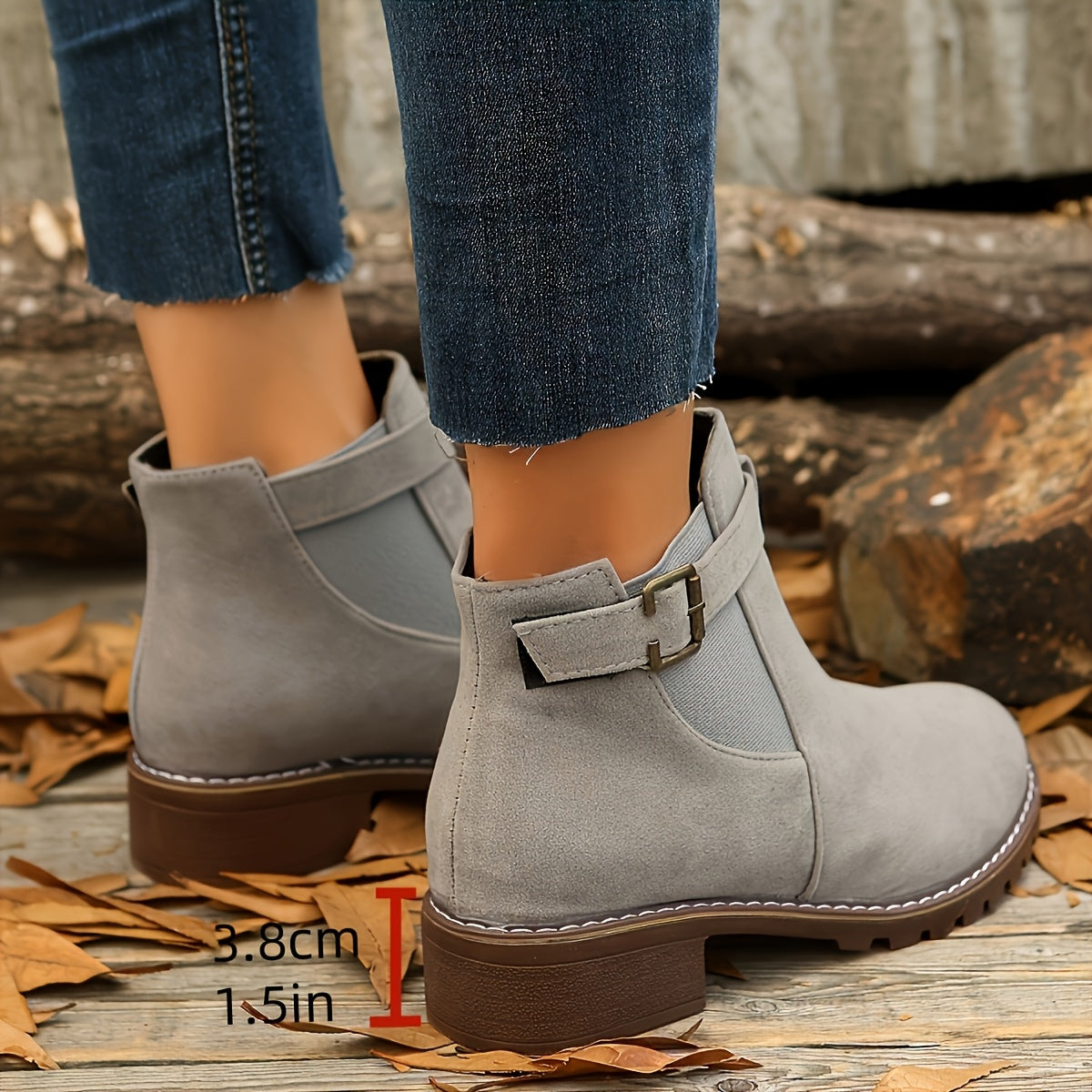Brigitte | Damen Chelsea Ankle Boot mit Schnalle - Brown - Image 14