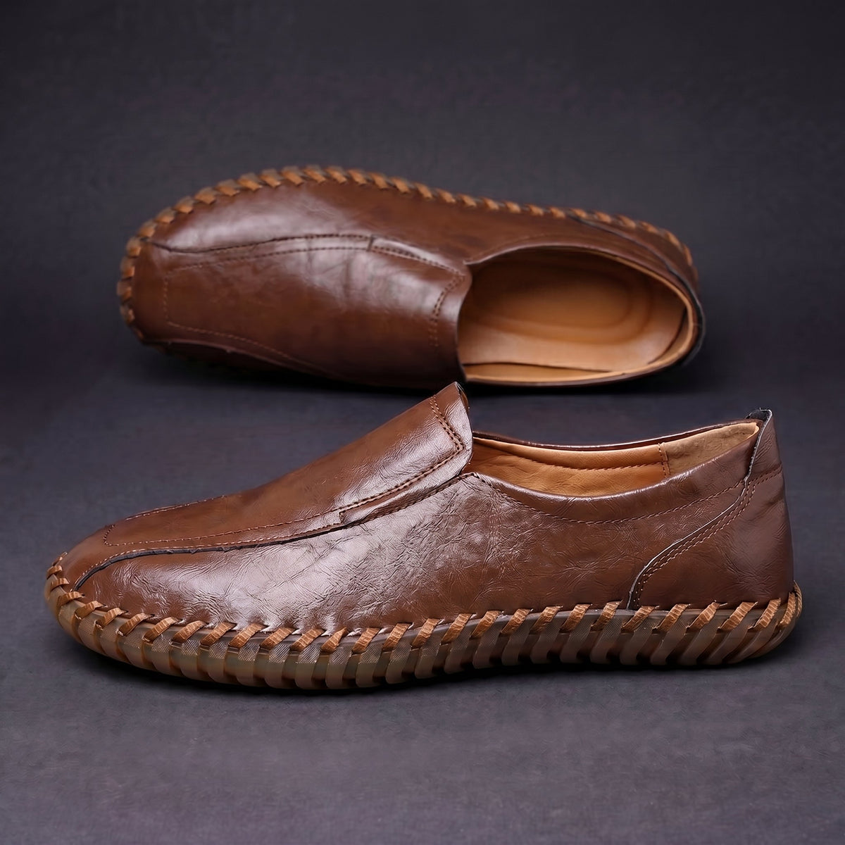 Herren Loafer Slip-On gewebte Kantenverzierung gepolstert 2