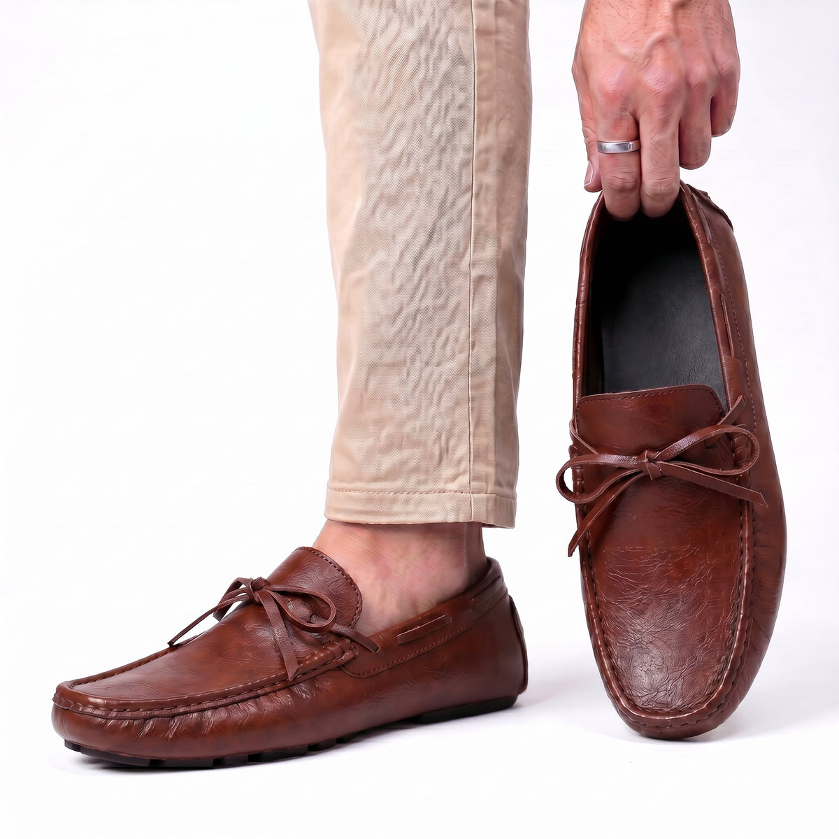 Herren Loafer Slip On weiche Fahrsohle gepunktet mit Handstichnaht 2