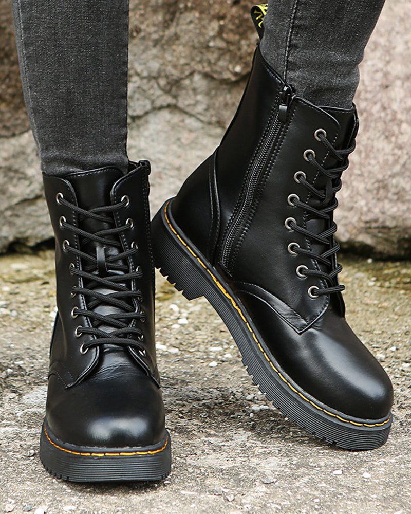 Bryndal | Damen Schnürstiefeletten mit Plateausohle - Black - Image 1