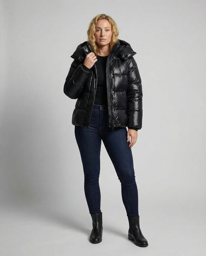 Bryndeva | Damen Gesteppte Winterjacke mit Kapuze - Black - Image 1