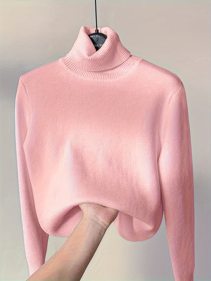 Brynhild | Damen Rollkragenpullover gefüttert Strickpullover - Camel - Image 31