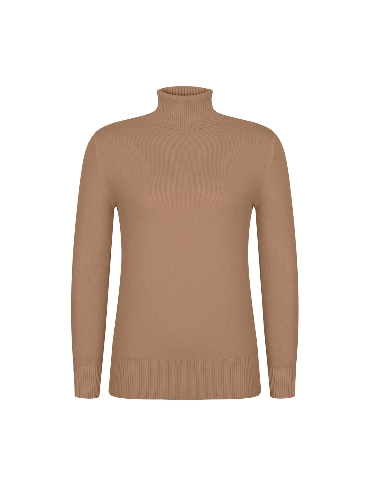 Brynhild | Damen Rollkragenpullover gefüttert Strickpullover - Camel - Image 4