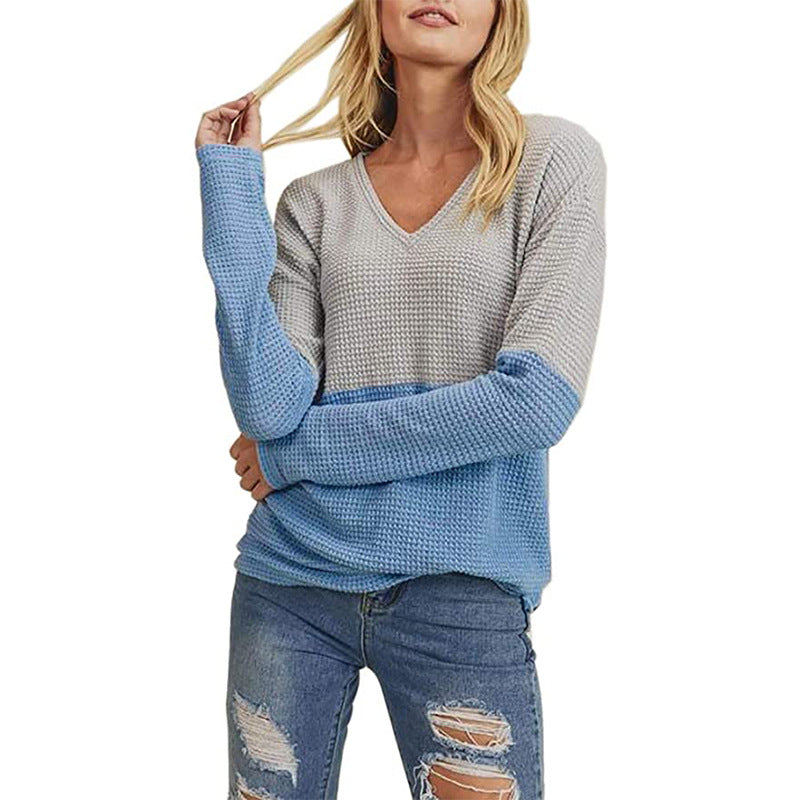 Brynweld | Damen Strickpullover Waffelstrick Colorblock - Image 2