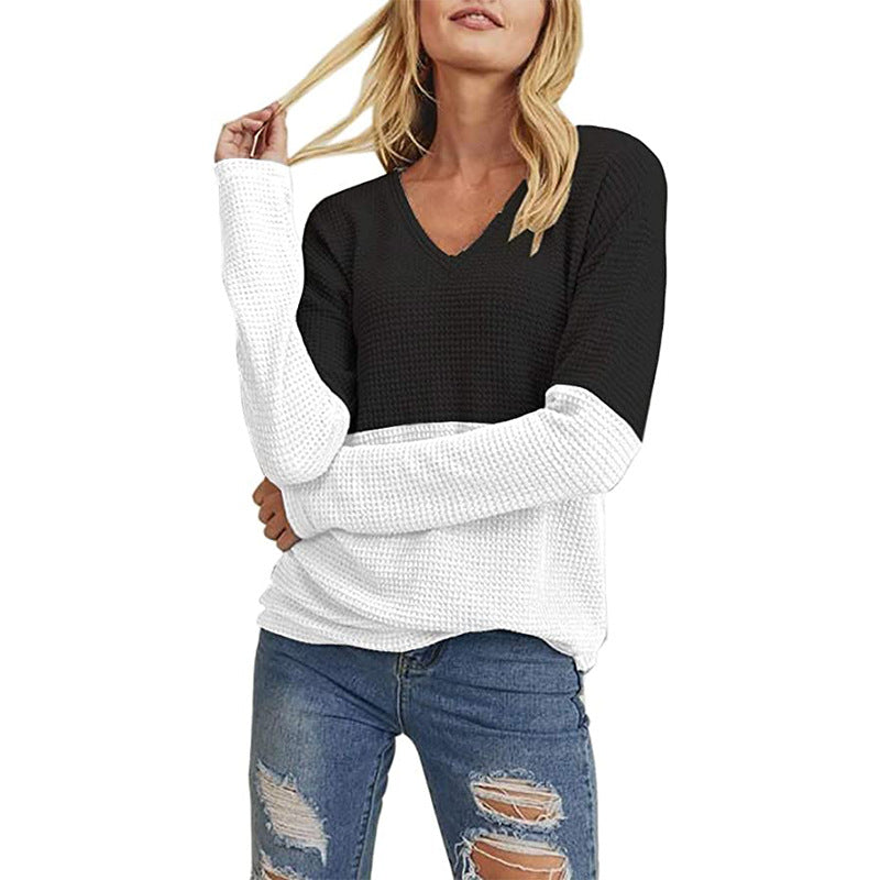 Brynweld | Damen Strickpullover Waffelstrick Colorblock - Image 7