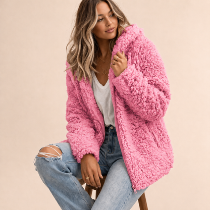 Brynweld | Damen Teddyfleece Wintermantel mit Kapuze - Image 1