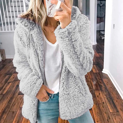 Brynweld | Damen Teddyfleece Wintermantel mit Kapuze - Image 7