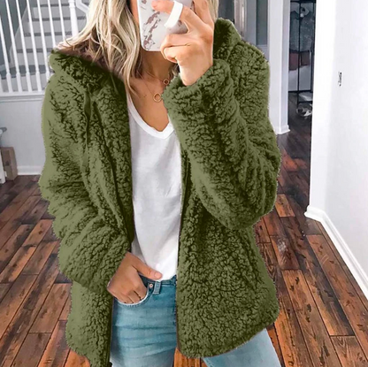 Brynweld | Damen Teddyfleece Wintermantel mit Kapuze - Image 8