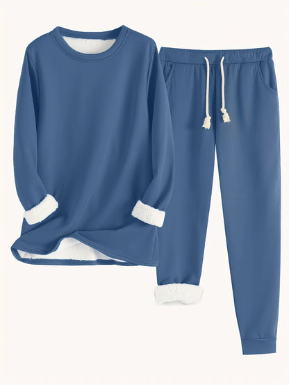 Gerdlotte | Damen Hausanzug Set Relaxed Fit - Blue - Image 14
