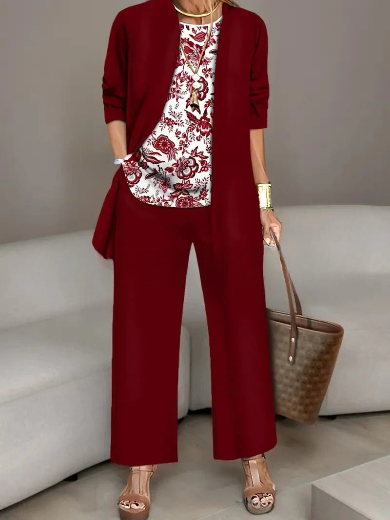 Cardigan Set Damen | 3-teilig mit Weste und Hose 24