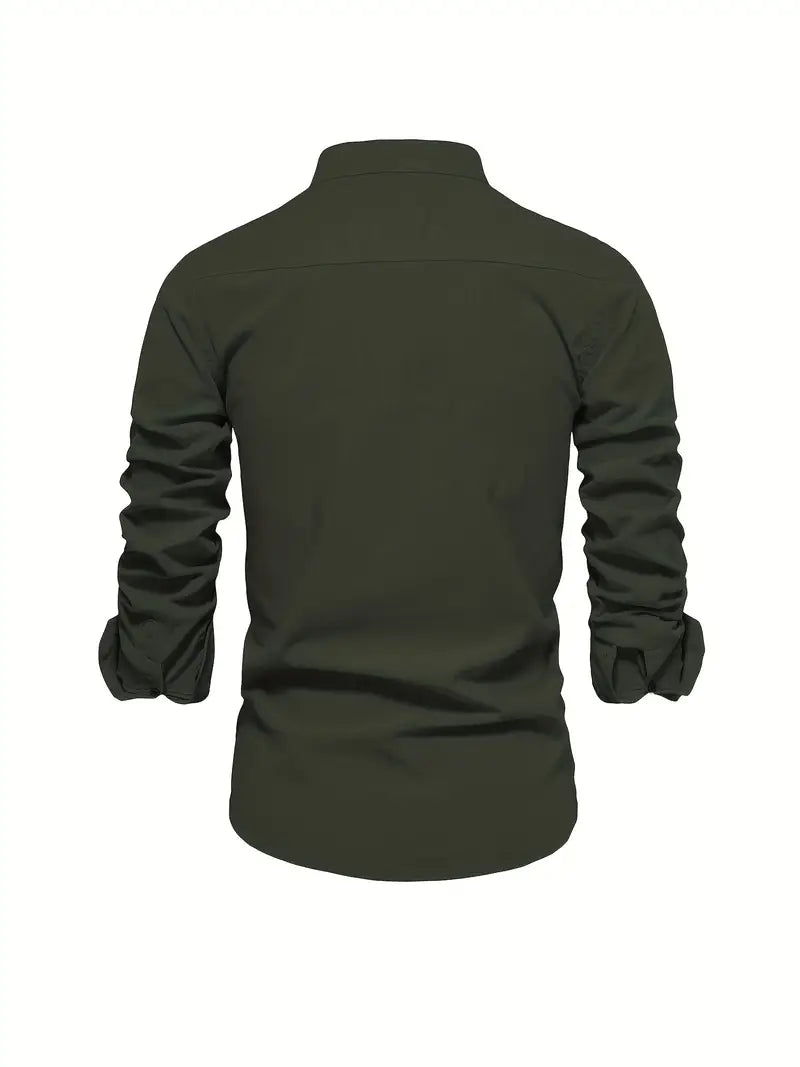 Stehkragen Hemd Herren | Slim Fit & Modernes Design 15