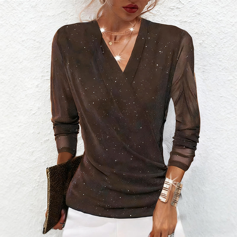 Langarmbluse Damen | Eleganter V-Ausschnitt 4