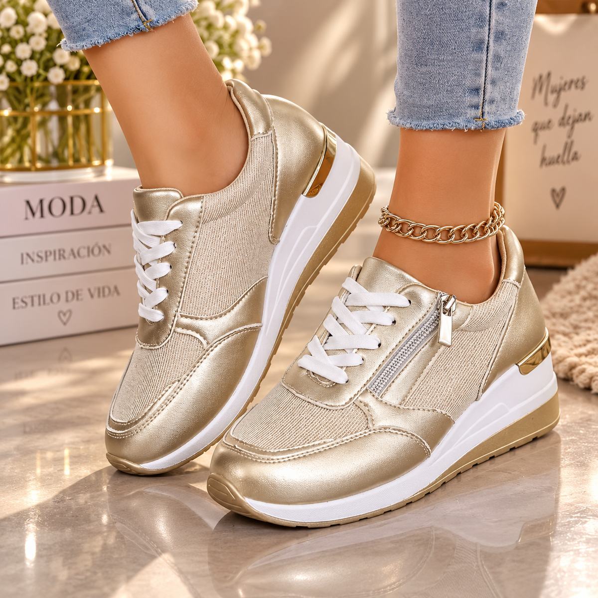 Sneaker Damen | Reißverschluss & Komfortsohle 1