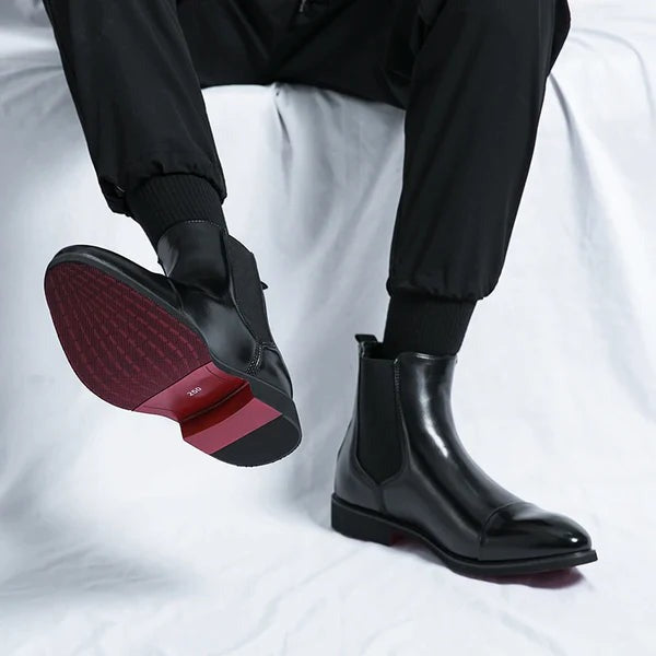 Corvund | Herren Chelsea Boots Schwarz Leder - Black - Image 3
