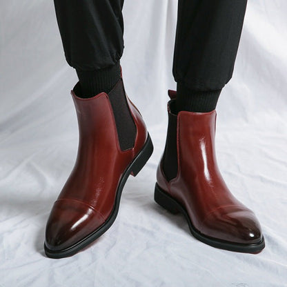 Corvund | Herren Chelsea Boots Schwarz Leder - Black - Image 4