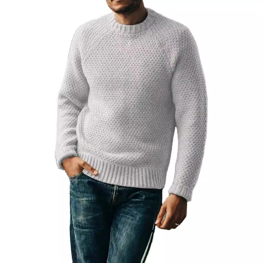 Corvund | Herren Strickpullover Wabenstruktur Rundhals - Image 5