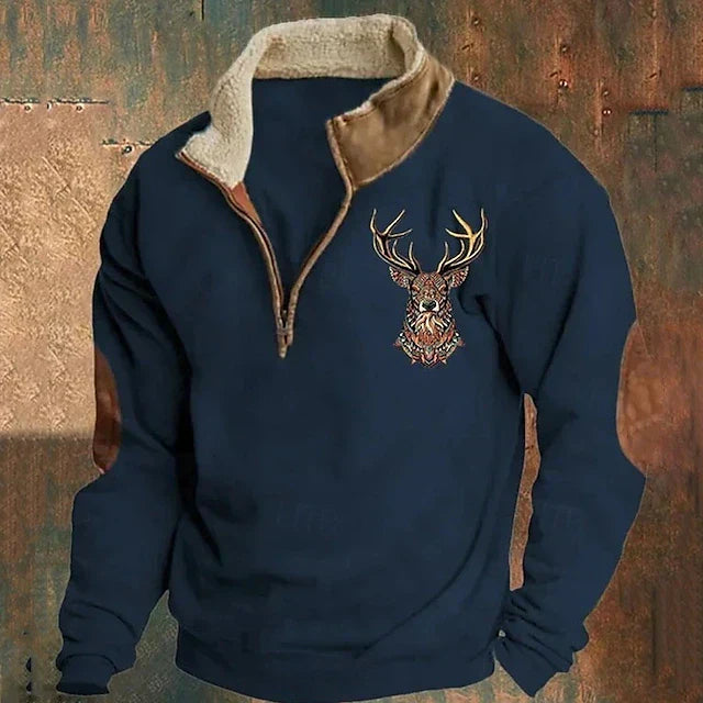 Herren Pullover Dreiviertel-Reißverschluss Regular Fit 3