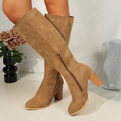 Kniehohe Stiefel Damen | Blockabsatz & Elegante Schuhspitze 4