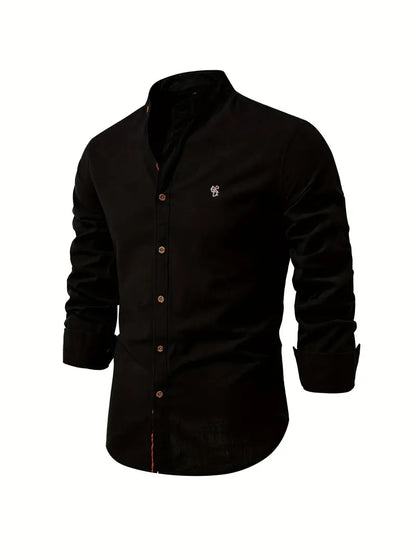 Stehkragen Hemd Herren | Slim Fit & Modernes Design 12