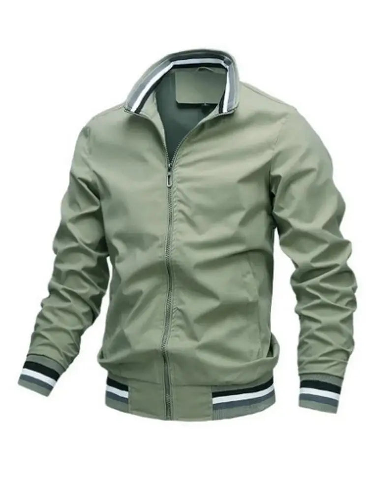 Herren Windbreaker Wasserdicht Bomberjacke Frontreißverschluss 2