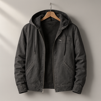 Herren Steppjacke Kapuze Winterjacke Relaxed Fit Taschen 4